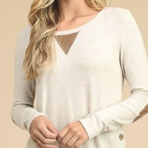 🆕⭐Khaki tan suede patch tunic top
